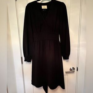 Kate Spade Long sleeve Black dress w/ pockets, crepe material! Size 10